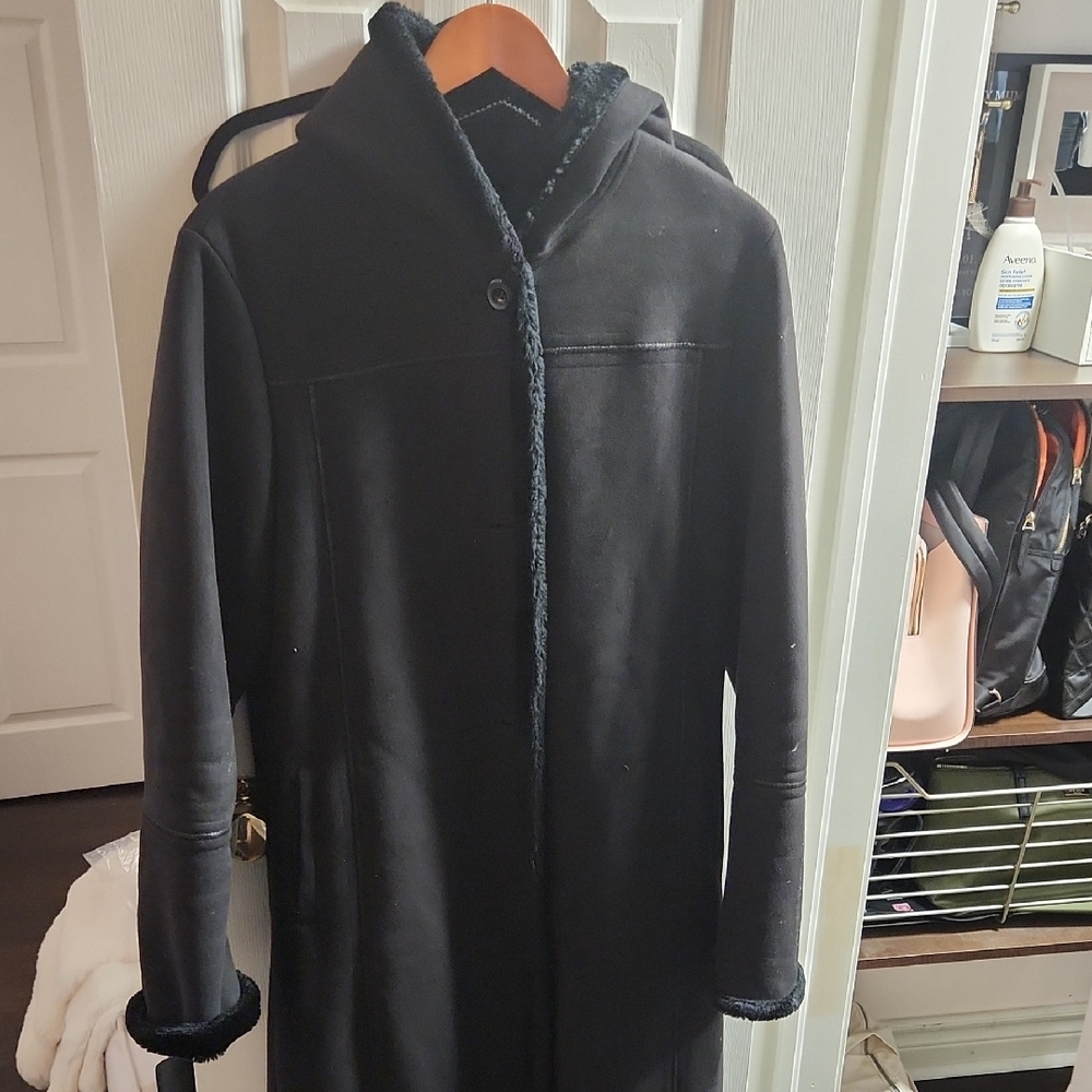 Novelti  Black long  velvet washable Coat